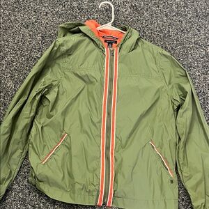 Timberland Kids Raincoat in Olive and Tangerine